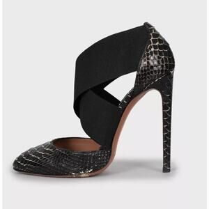 Alaïa Black Leather Stiletto Snakeskin Heels Sz.39
